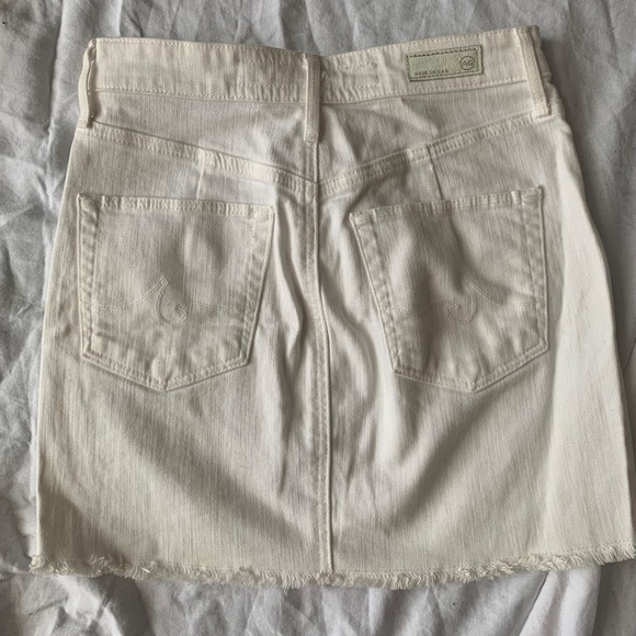 White AG Denim Studded Mini High Waist Skirt - Picture 6 of 8